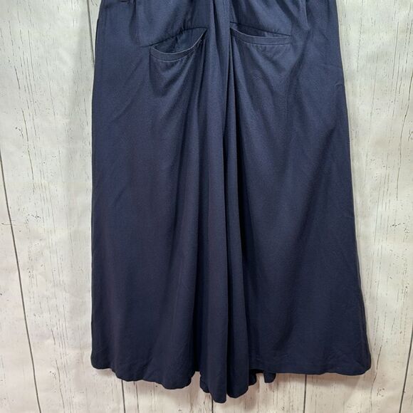 Niko And ... Navy Blue Wide Leg Pockets Womens Summer Jumpsuit - Picture 11 of 14